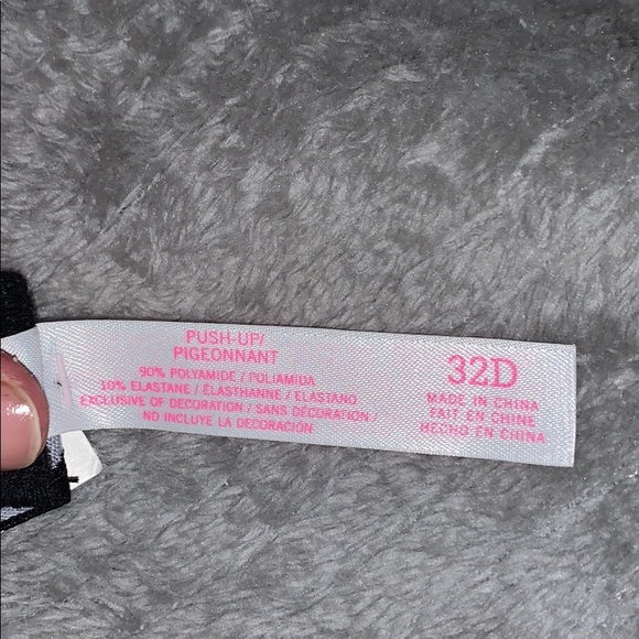 VS Bralette Bra Leopard Lace, Logo Band Push-up - Picture 4 of 4